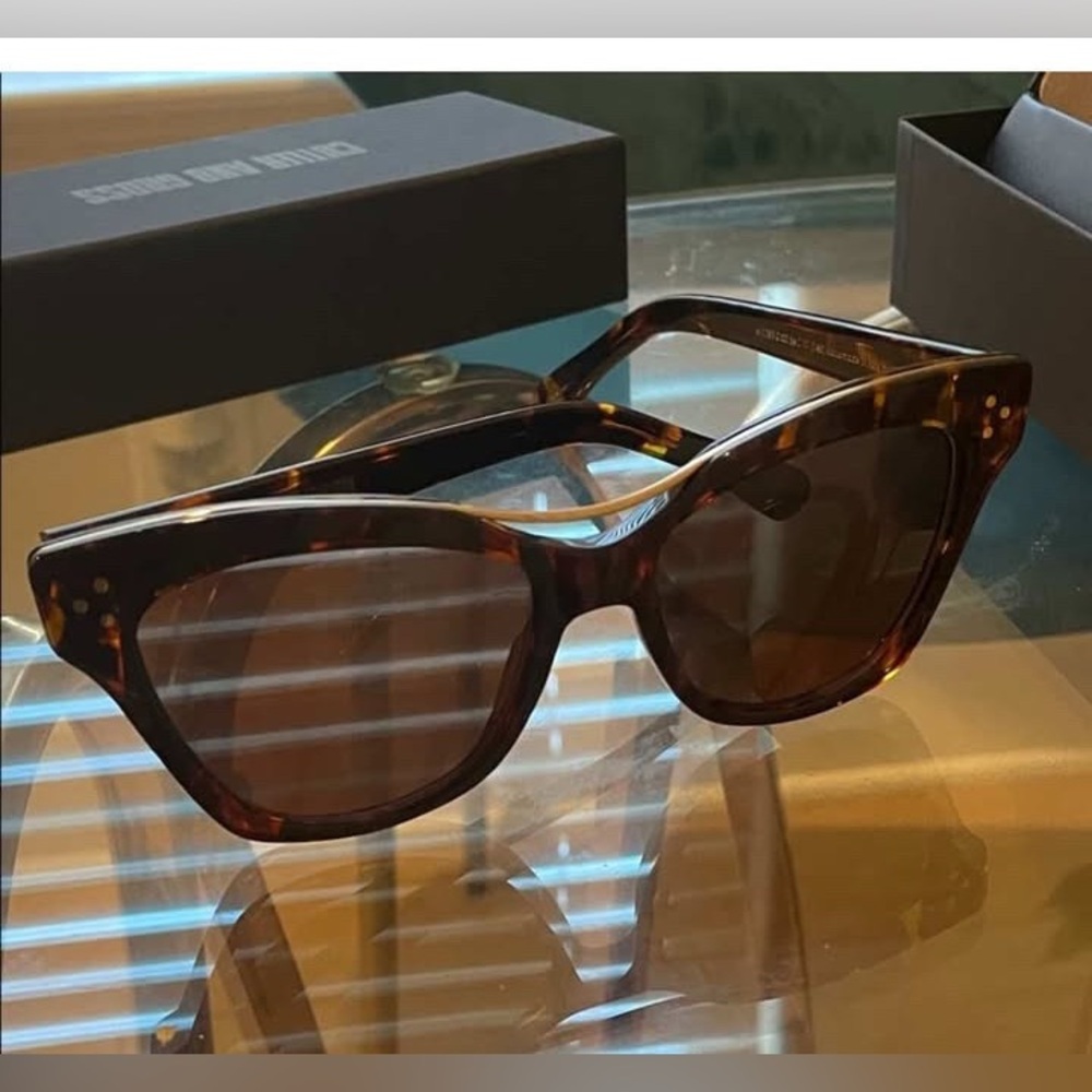 Cutler and gross 1283 002 gold tortoiseshell brown sunglasses
